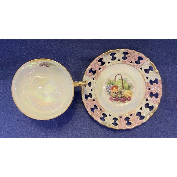 Vintage Japanese Fruit Themed Tea Cup and Saucer - Picture 6 of 10